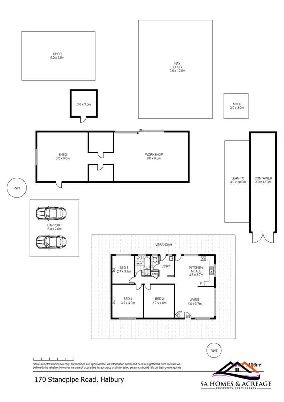 Floorplan of Homely rural property listing, 170 Standpipe Road, Halbury SA 5461