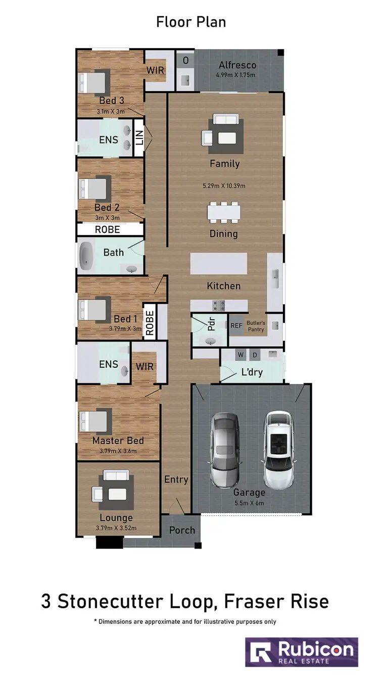Floorplan of Homely house listing, 3 Stonecutter Loop, Fraser Rise VIC 3336