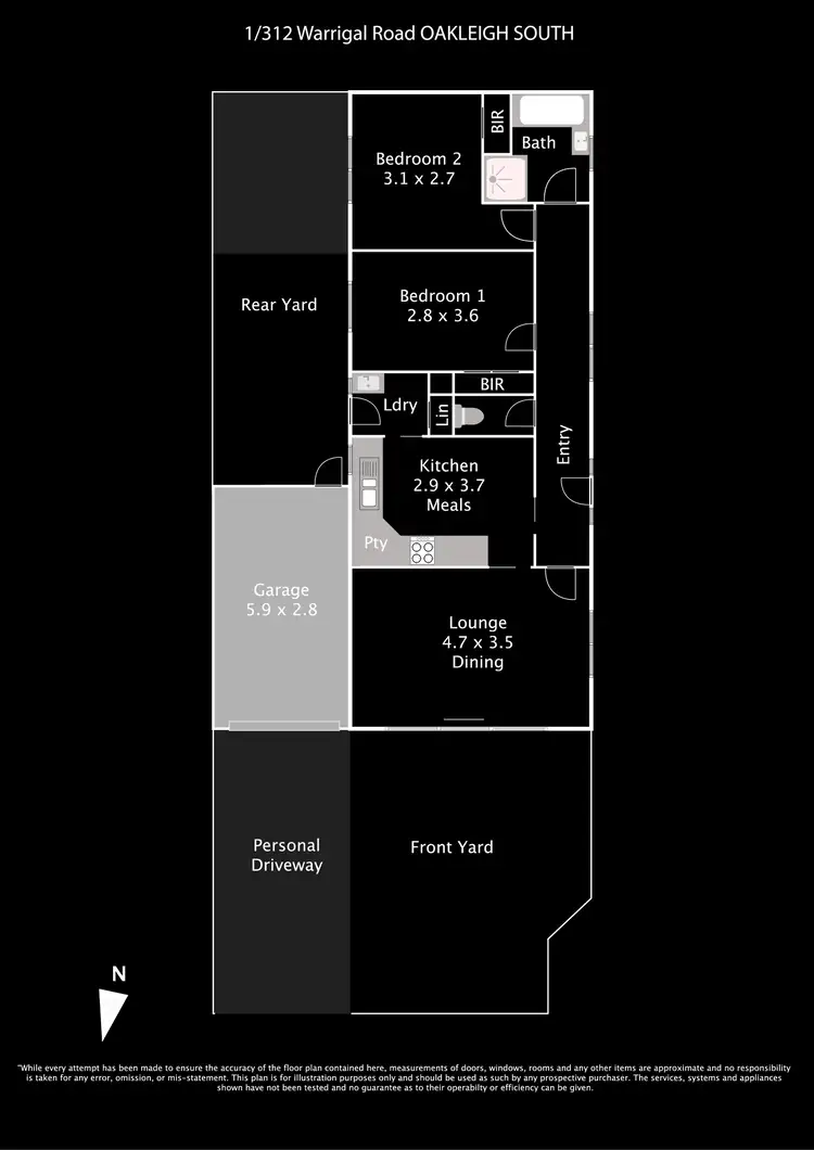 Floorplan of Homely unit listing, 1/312 Warrigal Road, Oakleigh South VIC 3167