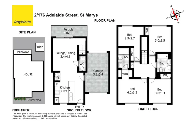 Floorplan of Homely townhouse listing, 2/176 Adelaide Street, St Marys NSW 2760