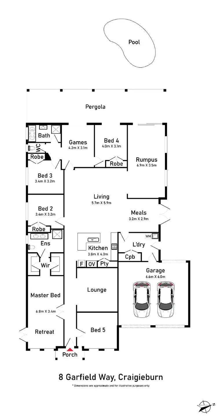 Floorplan of Homely house listing, 8 Garfield Way, Craigieburn VIC 3064