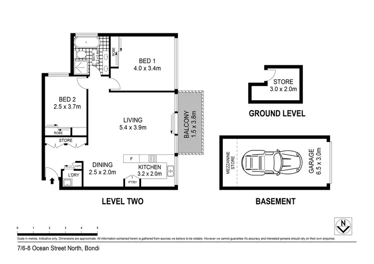 Floorplan of Homely apartment listing, 7/6-8 Ocean Street North, Bondi NSW 2026