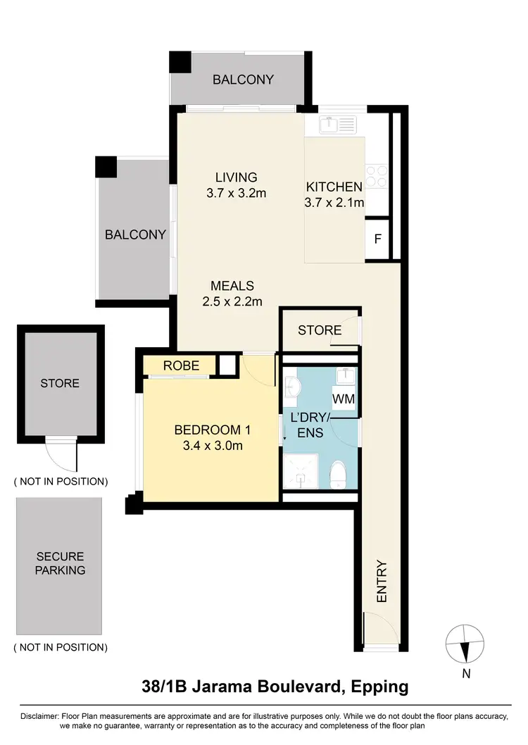 Floorplan of Homely unit listing, 38/1B Jarama Boulevard, Epping VIC 3076