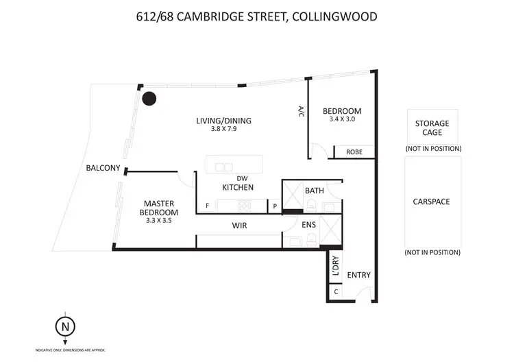 Floorplan of Homely apartment listing, 612/68 Cambridge Street, Collingwood VIC 3066