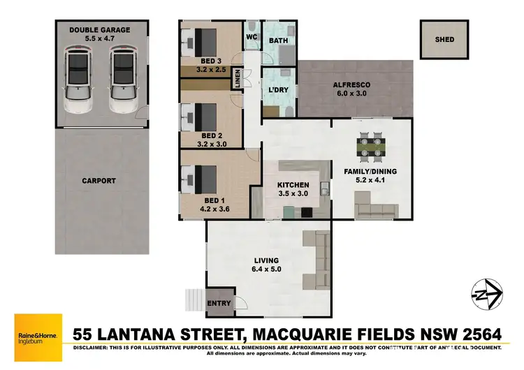 Floorplan of Homely house listing, 55 LANTANA ST, Macquarie Fields NSW 2564