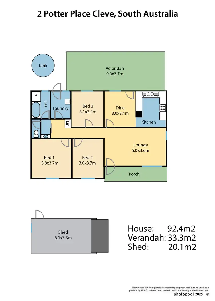 Floorplan of Homely house listing, 2 Potter Place, Cleve SA 5640