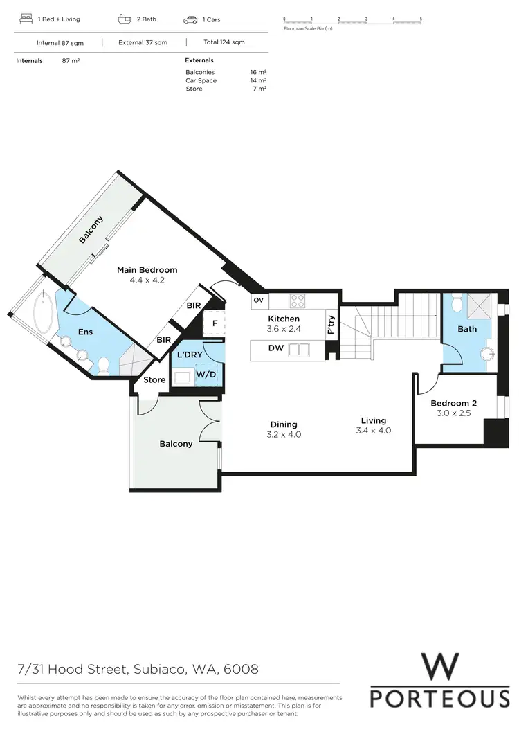 Floorplan of Homely apartment listing, 7/31 Hood Street, Subiaco WA 6008