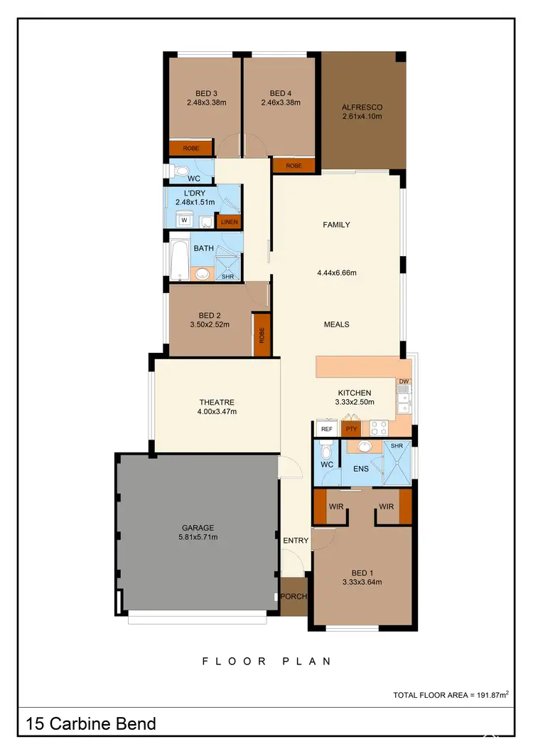 Floorplan of Homely house listing, 15 Carbine Bend, Byford WA 6122