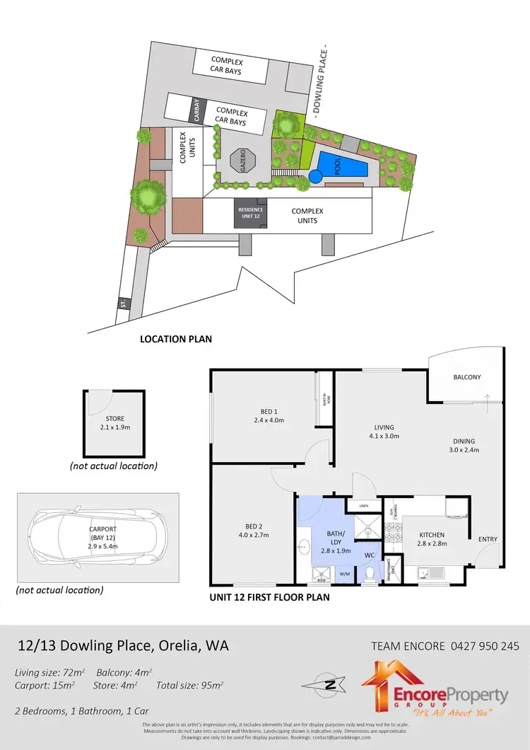 Floorplan of Homely unit listing, 12/13 Dowling Place, Orelia WA 6167