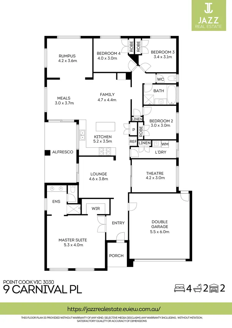 Floorplan of Homely house listing, 9 Carnival Place, Point Cook VIC 3030