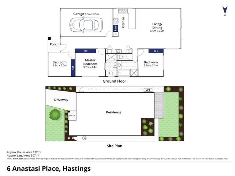 Floorplan of Homely house listing, 6 Anastasi Place, Hastings VIC 3915