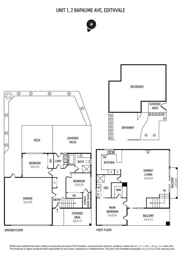 Floorplan of Homely townhouse listing, 1/2 Bapaume Avenue, Edithvale VIC 3196