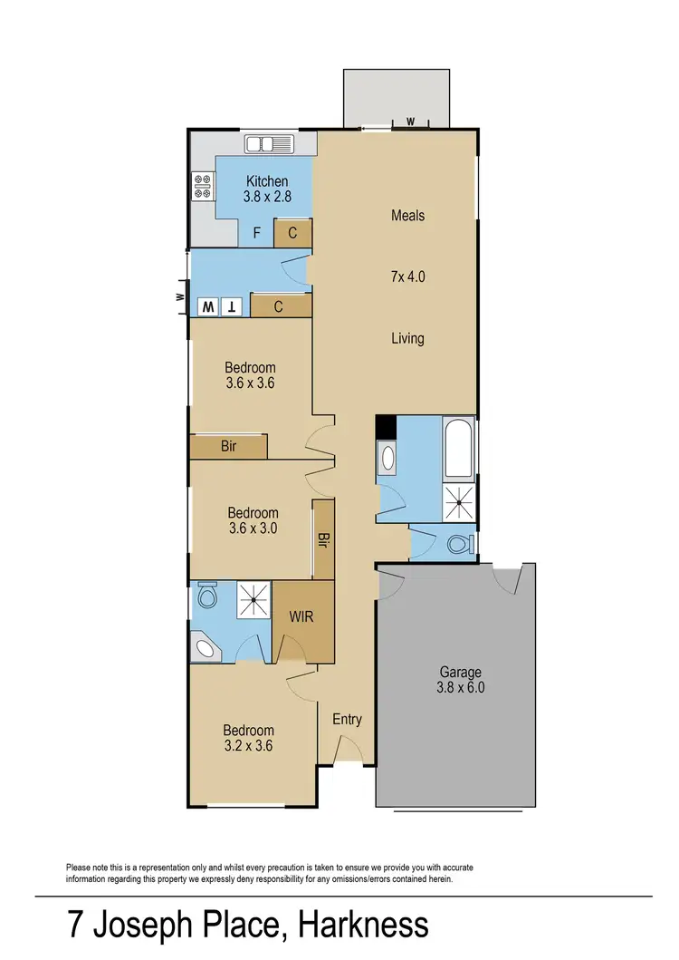 Floorplan of Homely house listing, 7 Joseph Place, Harkness VIC 3337