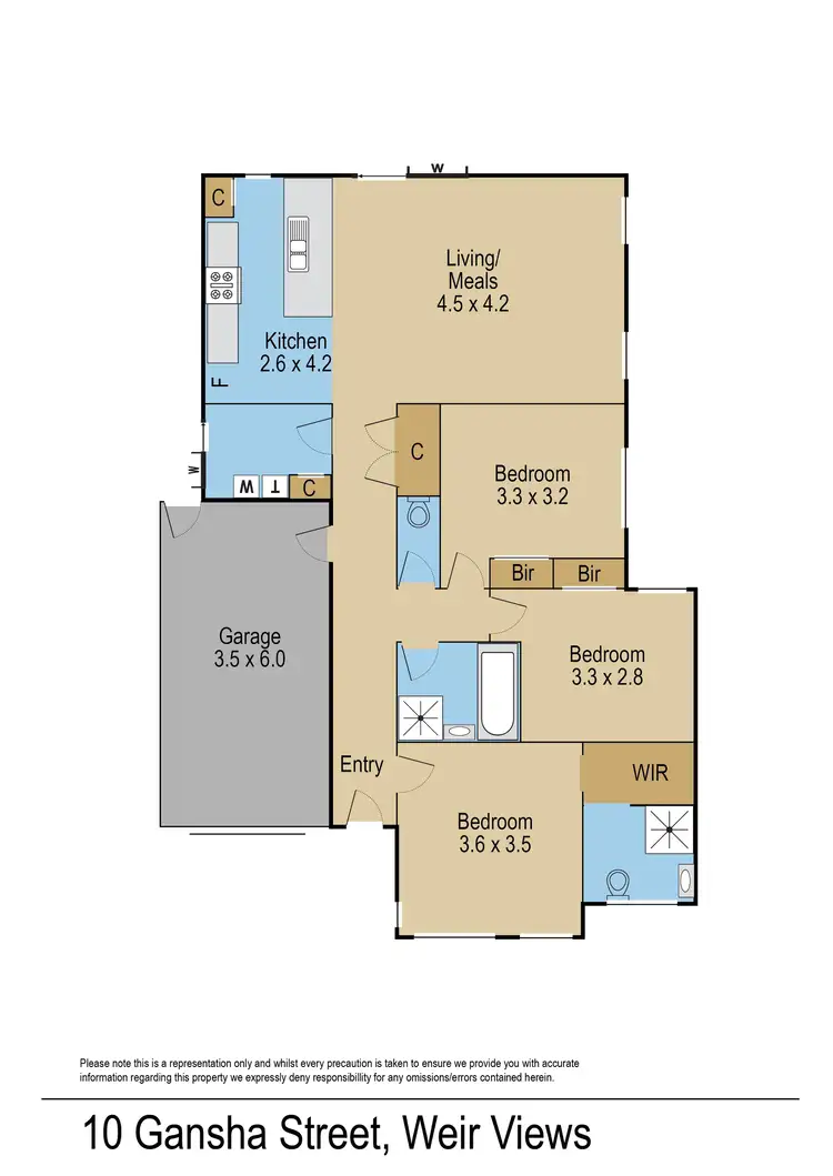 Floorplan of Homely house listing, 10 Gansha Street, Weir Views VIC 3338