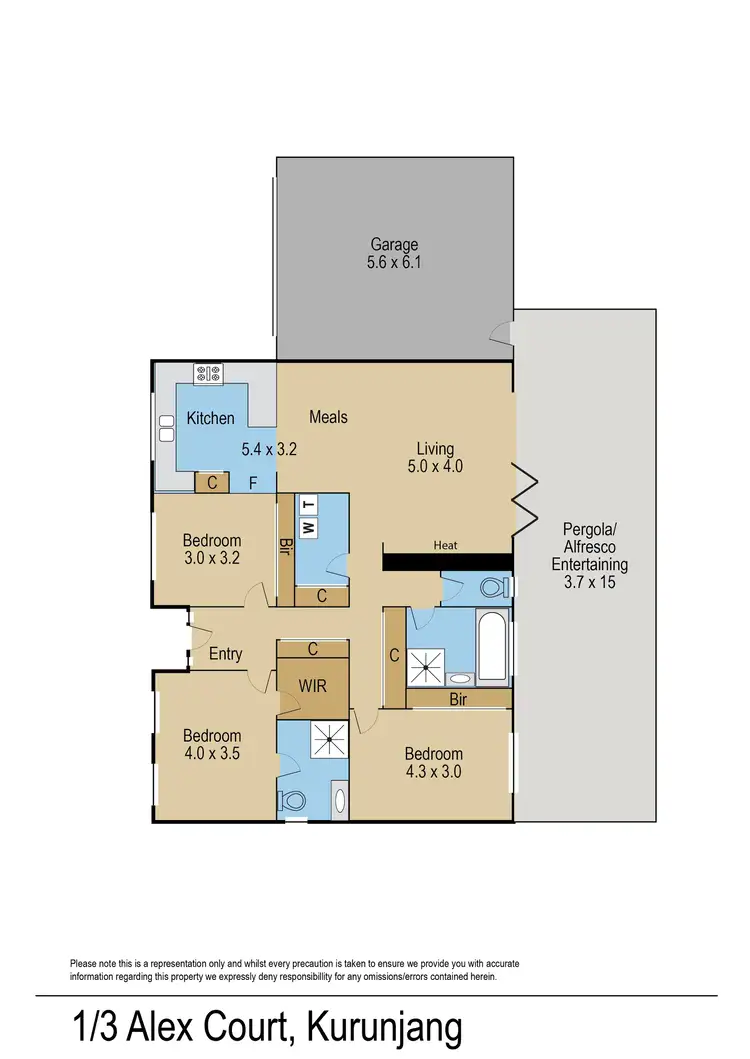 Floorplan of Homely unit listing, 1/3 Alex Court, Kurunjang VIC 3337