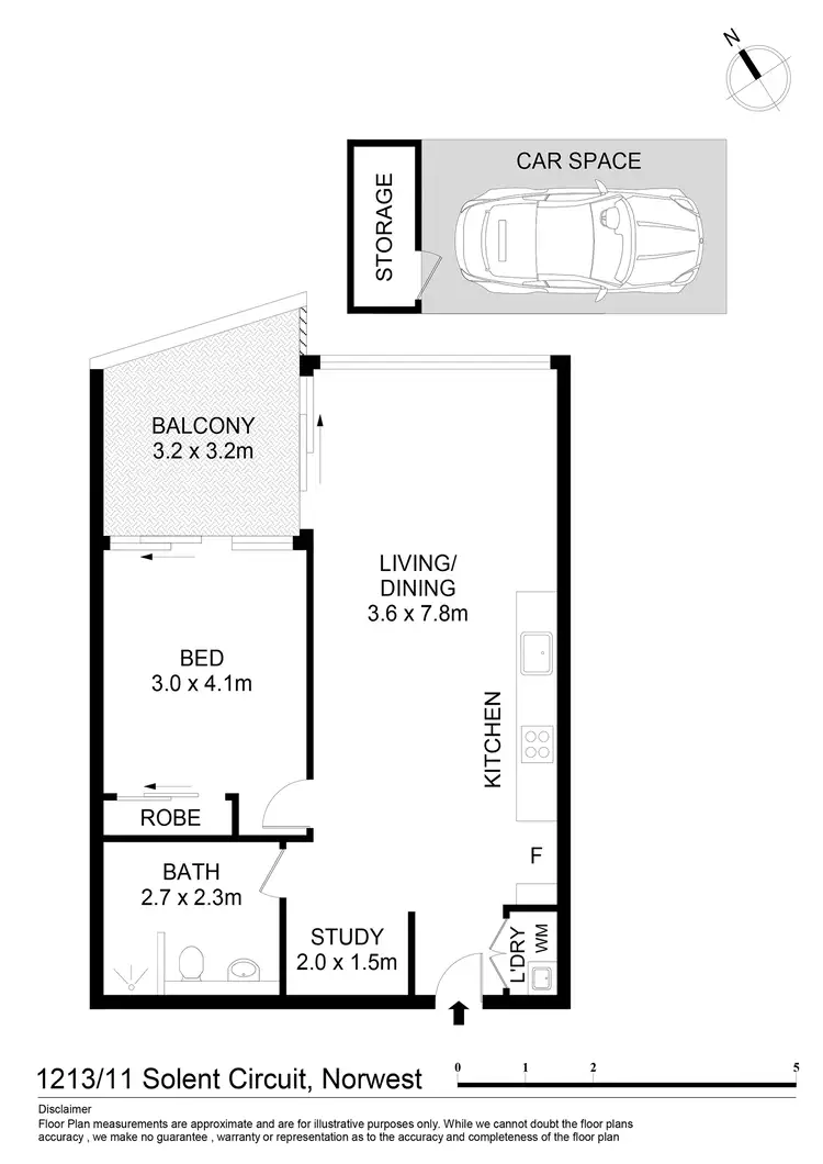 Floorplan of Homely apartment listing, 1213/11 Solent Circuit, Norwest NSW 2153