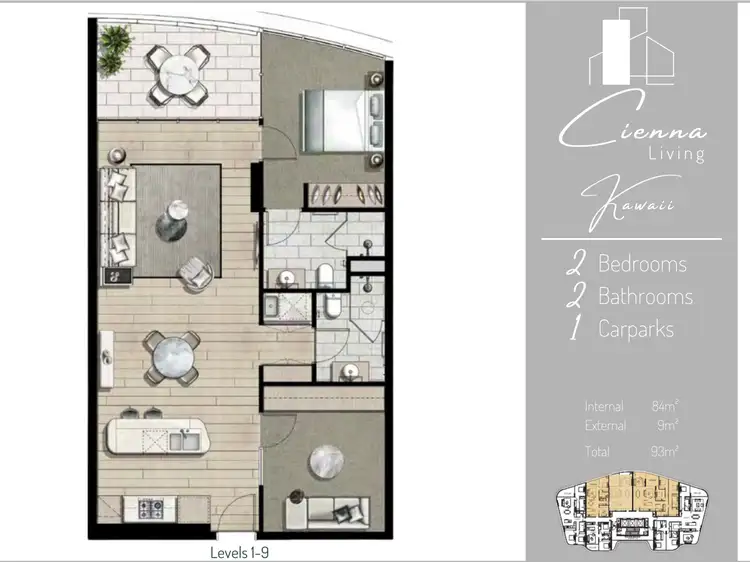 Floorplan of Homely apartment listing, 504/180 Marine Parade, Labrador QLD 4215