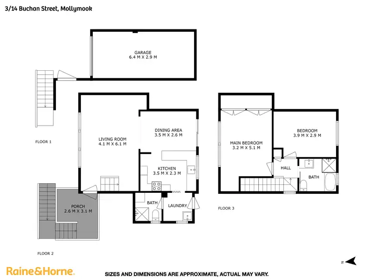 Floorplan of Homely townhouse listing, 3/14 Buchan Street, Mollymook NSW 2539