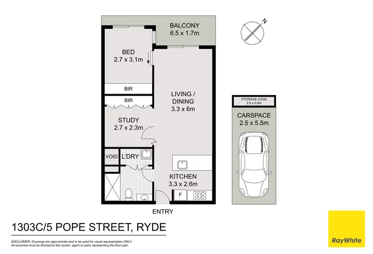 Floorplan of Homely apartment listing, 1303C/5 Pope Street, Ryde NSW 2112