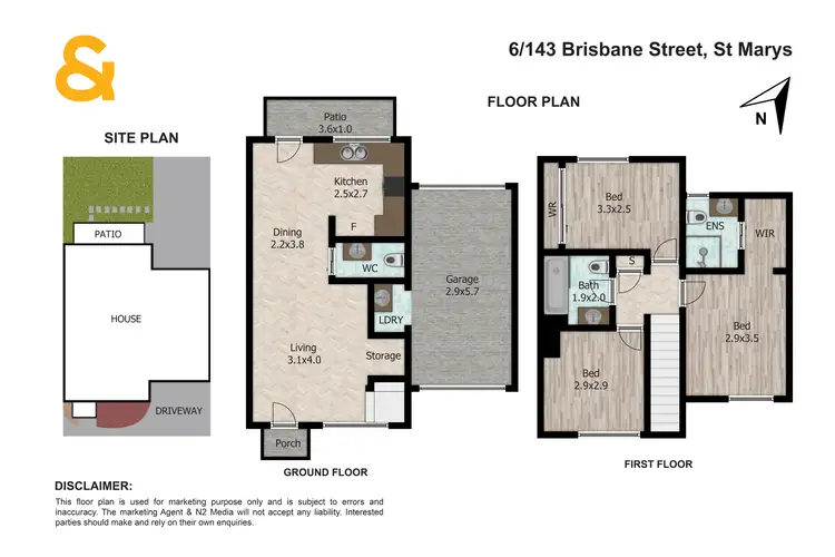 Floorplan of Homely townhouse listing, 6/143 Brisbane Street, St Marys NSW 2760