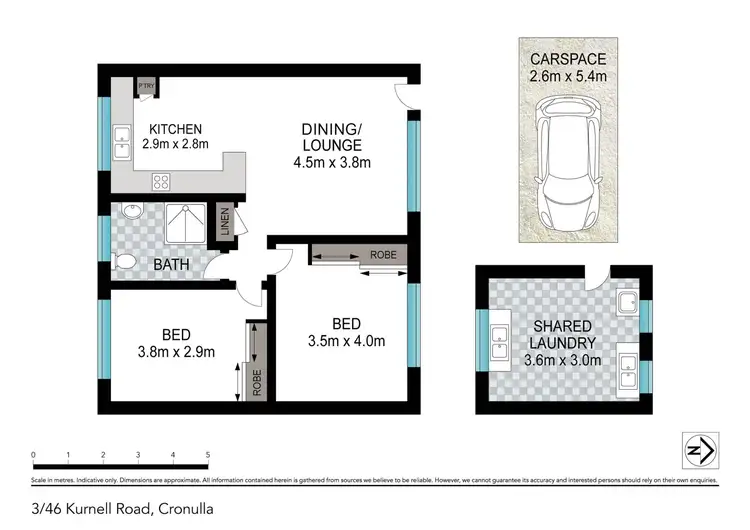 Floorplan of Homely apartment listing, 3/46 Kurnell Road, Cronulla NSW 2230