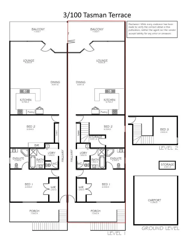 Floorplan of Homely apartment listing, 3/100 Tasman Terrace, Port Lincoln SA 5606