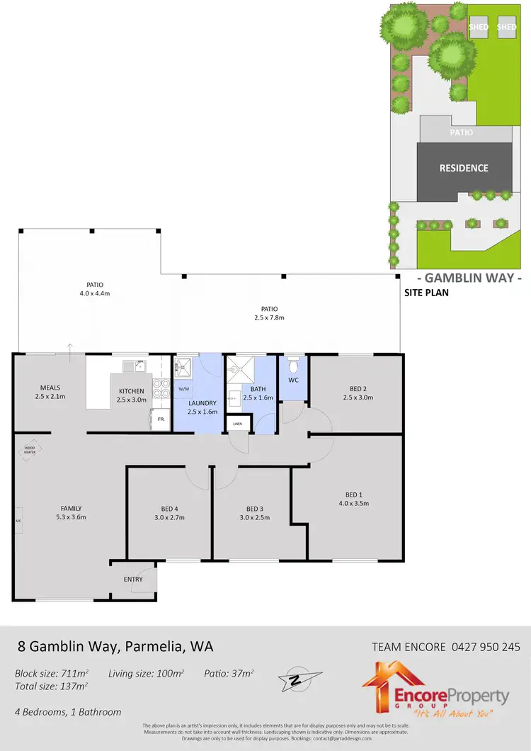 Floorplan of Homely house listing, 8 Gamblin Way, Parmelia WA 6167