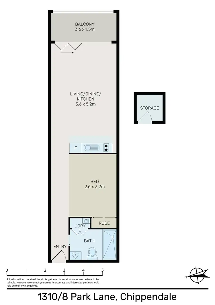 Floorplan of Homely apartment listing, 1310/8 Park Lane, Chippendale NSW 2008