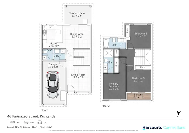 Floorplan of Homely townhouse listing, 50/46 Farinazzo Street, Richlands QLD 4077