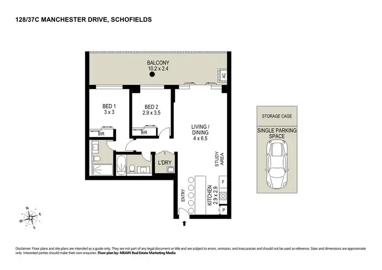 Floorplan of Homely apartment listing, 128/37C Manchester Drive, Schofields NSW 2762