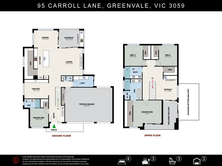 Floorplan of Homely house listing, 95 Carroll Lane, Greenvale VIC 3059