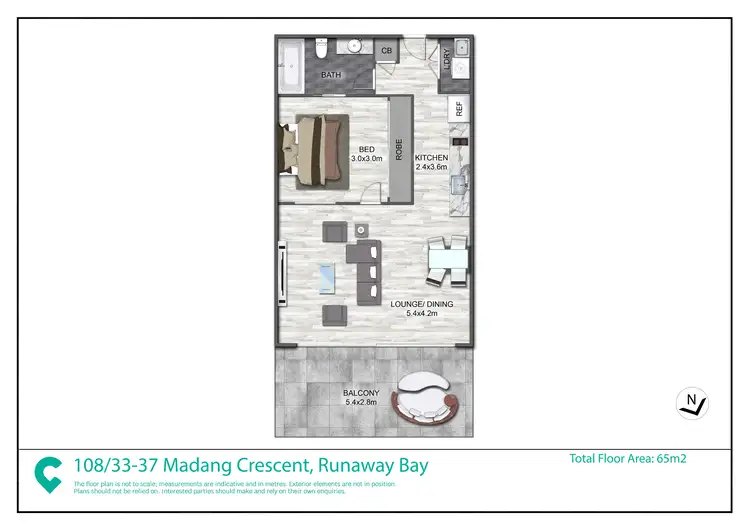 Floorplan of Homely apartment listing, 108/33-37 Madang Crescent, Runaway Bay QLD 4216