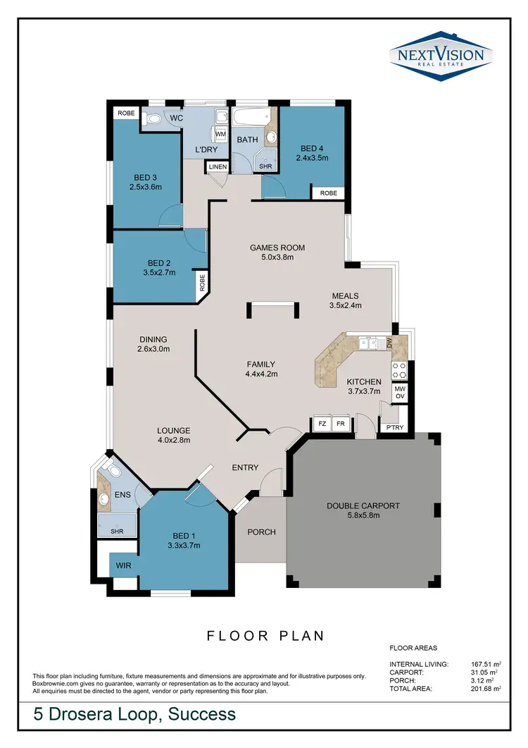 Floorplan of Homely house listing, 5 Drosera Loop, Beeliar WA 6164