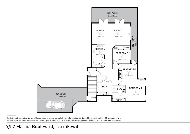 Floorplan of Homely apartment listing, 7/52 Marina Boulevard, Larrakeyah NT 820
