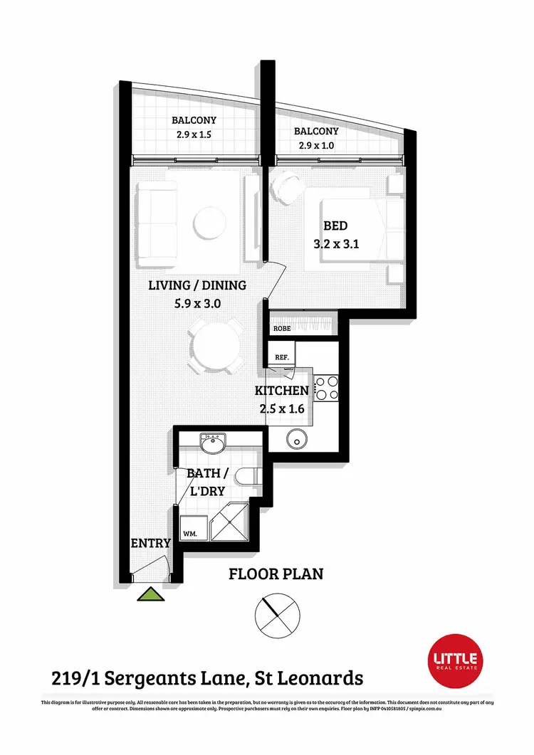 Floorplan of Homely apartment listing, 219/1 Sergeants Lane, St Leonards NSW 2065