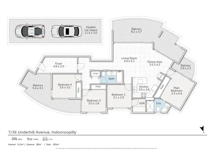 Floorplan of Homely apartment listing, 7/36-40 Underhill Avenue, Indooroopilly QLD 4068