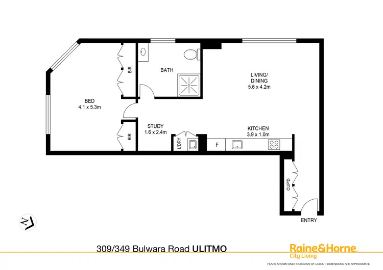 Floorplan of Homely apartment listing, 309/349 Bulwara Road, Ultimo NSW 2007