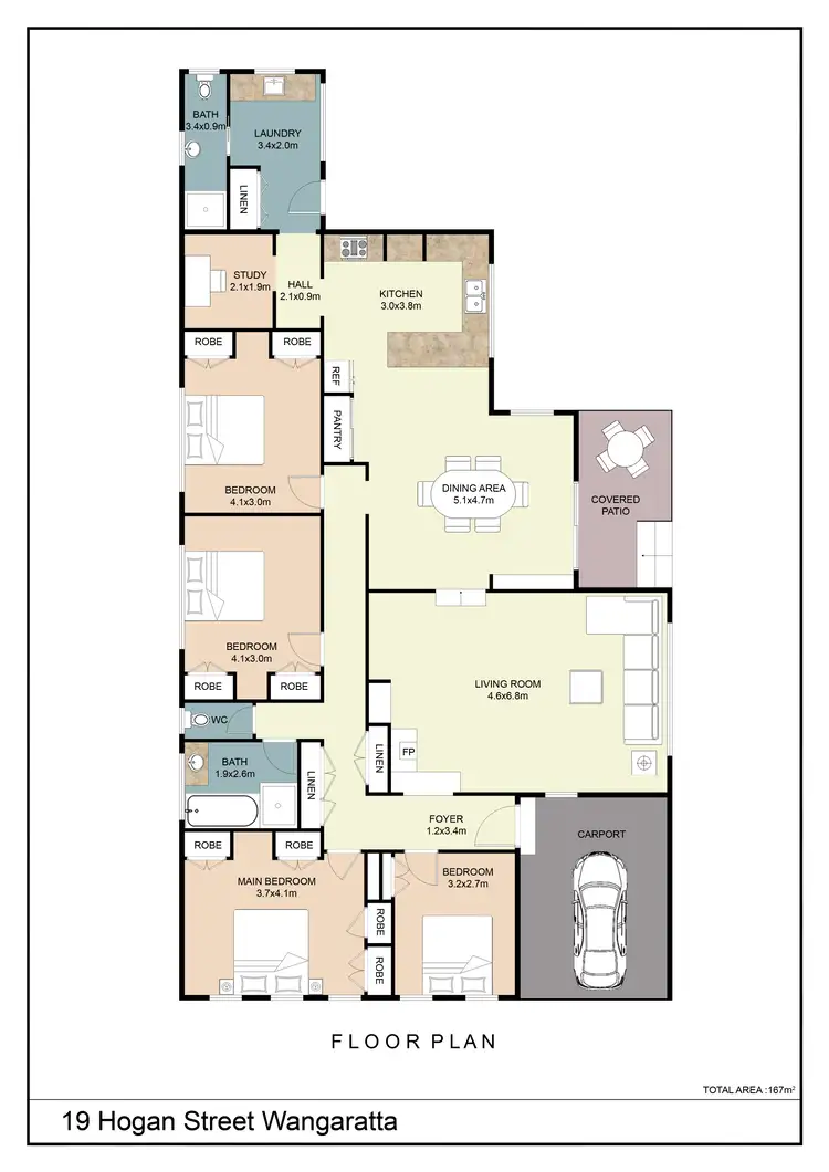 Floorplan of Homely house listing, 19 Hogan Street, Wangaratta VIC 3677