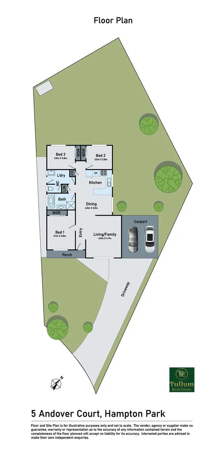 Floorplan of Homely house listing, 5 Andover Court, Hampton Park VIC 3976