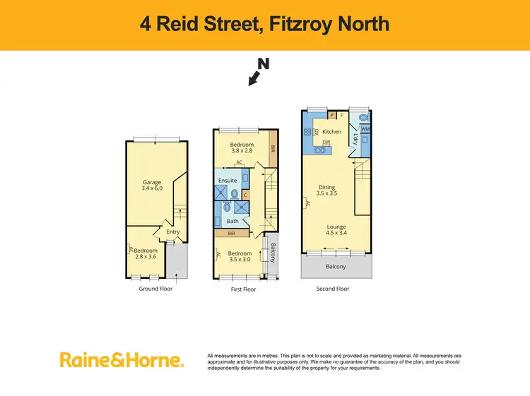 Floorplan of Homely townhouse listing, 4 Reid Street, Fitzroy North VIC 3068
