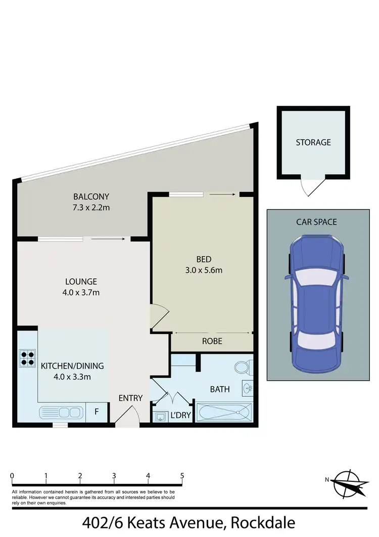 Floorplan of Homely apartment listing, 402/6 Keats Avenue, Rockdale NSW 2216