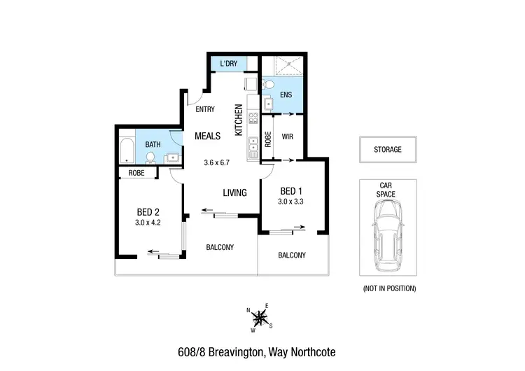 Floorplan of Homely apartment listing, 608/8 Breavington Way, Northcote VIC 3070