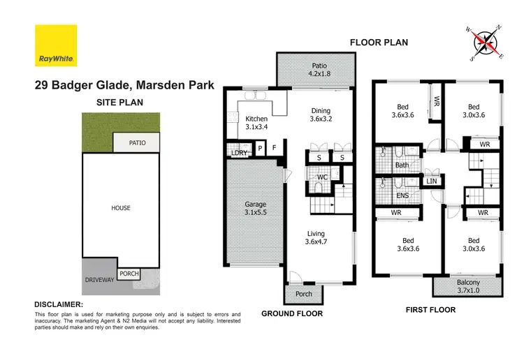Floorplan of Homely townhouse listing, 29 Badger Glade, Marsden Park NSW 2765