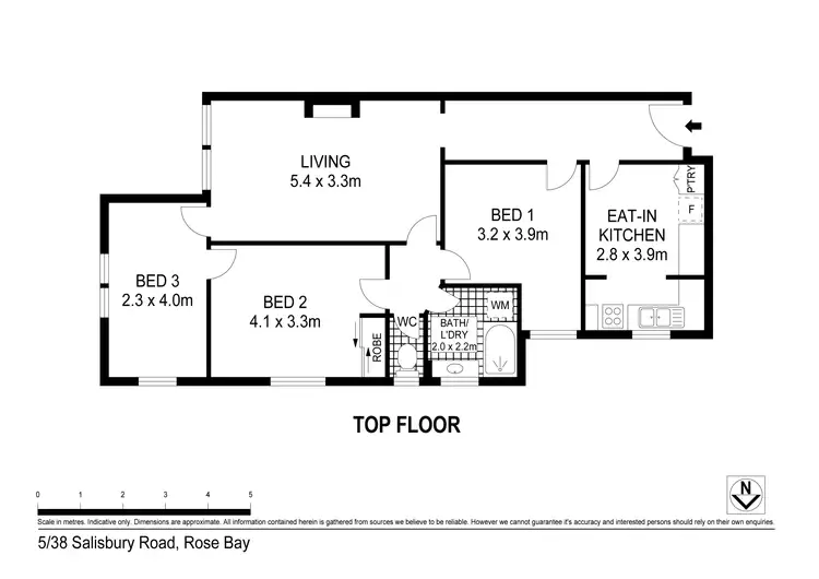 Floorplan of Homely apartment listing, 5/38 Salisbury Road, Rose Bay NSW 2029
