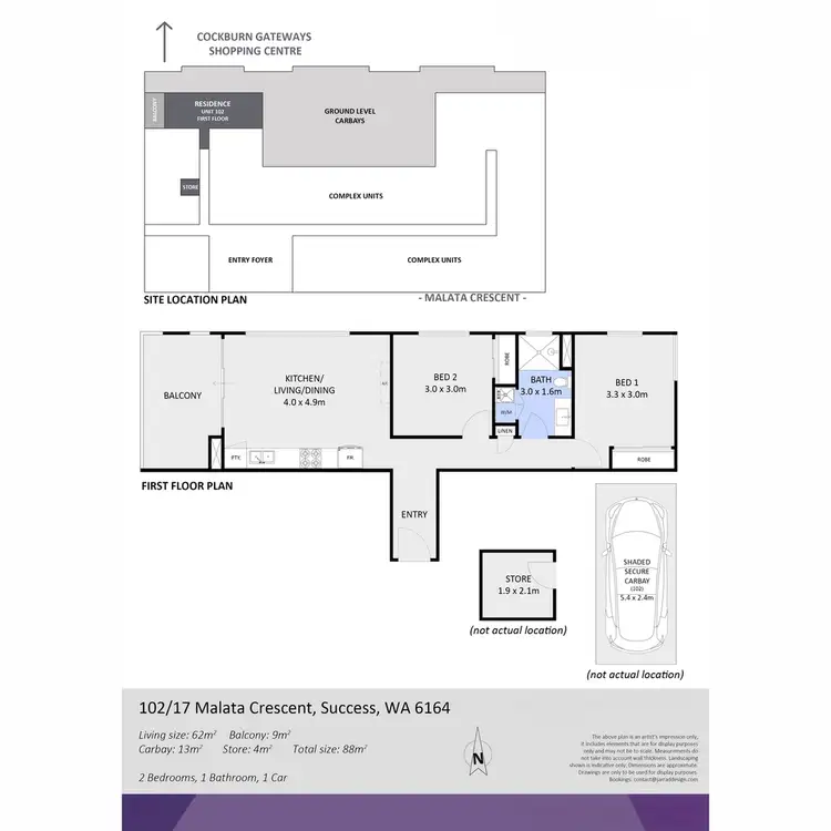 Floorplan of Homely apartment listing, 102/17 Malata Crescent, Success WA 6164
