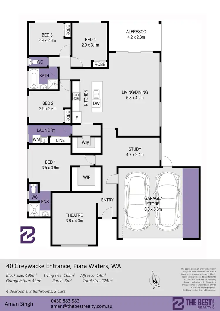 Floorplan of Homely house listing, 40 Greywacke Entrance, Piara Waters WA 6112