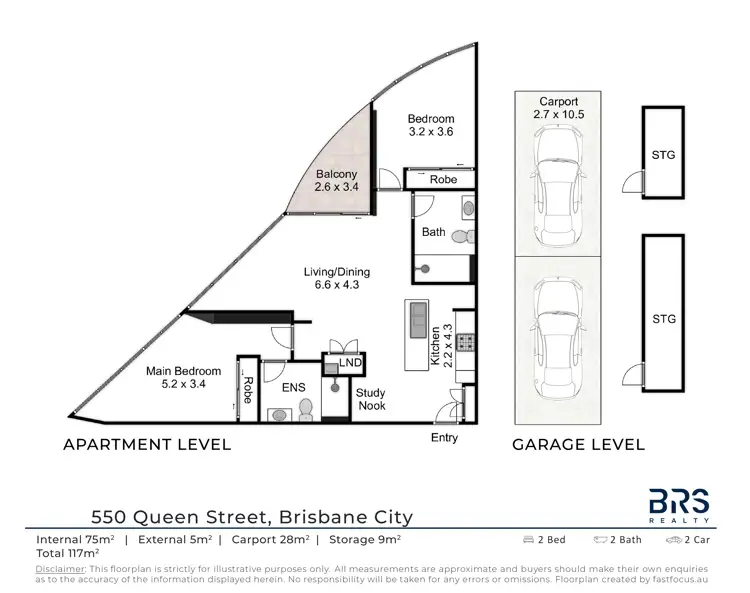 Floorplan of Homely apartment listing, 550 Queen St, Brisbane City QLD 4000
