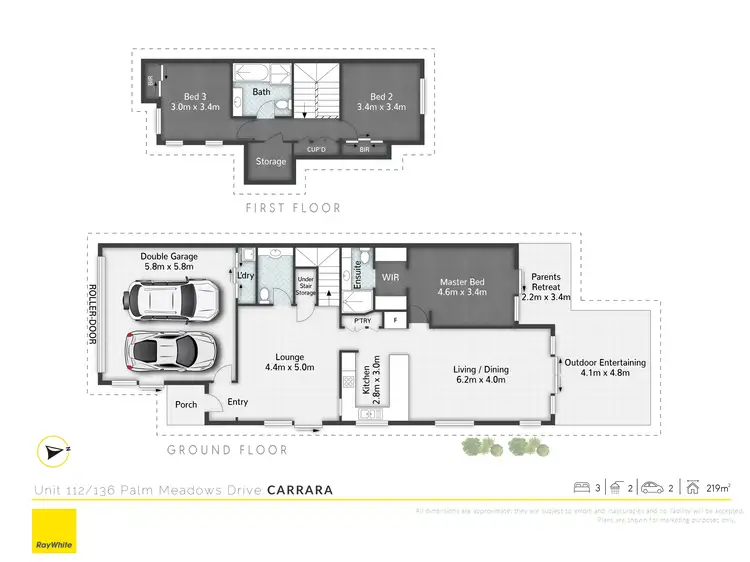 Floorplan of Homely townhouse listing, 112/136 Palm Meadows Drive, Carrara QLD 4211