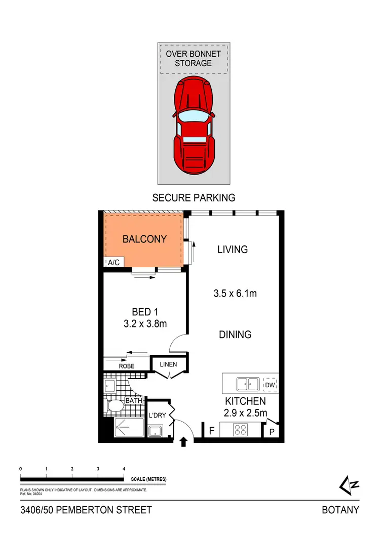 Floorplan of Homely apartment listing, 3406/50 Pemberton Street, Botany NSW 2019