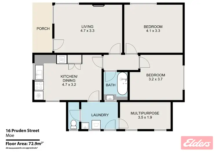 Floorplan of Homely house listing, 16 Pruden Street, Moe VIC 3825